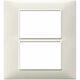 Rama decorativa aparataj modular Vimar, rectangulara, 6M, granit alb, Plana, 14659.06