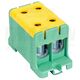 Clema de derivatie Tracon, 2P, fixare pe sina DIN/contrapanou, 95mmp, galben/verde, FLEAL-95/2ZS