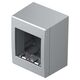 Doza de aparataj modular TEM, 2M, aplicata, argintiu, IP20, Cubo, AC21ES