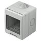 Doza de aparataj modular TEM, 2M, aplicata, gri, cu capac, IP55, Cubo, AQ20GY