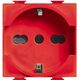 Priza modulara 2P+E Bticino, rosu, 2M, Matix, A5440/16R