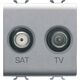 Priza modulara TV-SAT Gewiss, titan, 2M, Chorus