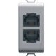 Priza modulara telefon RJ11 cat.3 Gewiss, dubla, titan, 1M, Chorus, GW14403