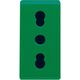 Priza modulara 2P+E Gewiss, verde, 1M, 16A, System, GW20281