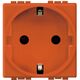 Priza modulara 2P+E Bticino, portocaliu, 2M, 16A, Living-Light, L4141A