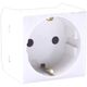 Priza modulara 2P+E Comtec, alb, 2M, 16A, Stil premium, MF0012-16056