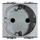 Priza modulara 2P+E Bticino, aluminiu, 2M, 16A, Living-Light, NT4141