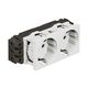 Priza modulara 2P+E Legrand, alb, 4M, 16A, Mosaic, 077602