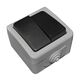 Intrerupator dublu Lumen, aplicat, gri, IP54, 13-14501221