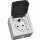 Priza 2P+E Lumen, cu capac, gri, IP54