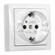 Priza 2P+E Lumen, cu capac, alb, IP20