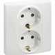 Priza 2P+E Legrand, dubla, incastrata, alb, Niloe, 664543
