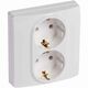Priza 2P+E Legrand, dubla, incastrata, alb, Niloe, 664544