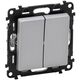 Mecanism intrerupator dublu Legrand, cap scara, incastrat, aluminiu, Valena Life, 752308