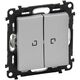 Mecanism intrerupator dublu Legrand, cu LED, incastrat, aluminiu, Valena Life, 752309