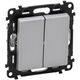 Mecanism intrerupator dublu Legrand, cu revenire, incastrat, aluminiu, Valena Life, 752318