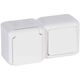 Priza 2P+E Legrand, cu capac si cu intrerupator, aplicata, alb, IP44, Forix, 782371