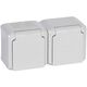 Priza 2P+E Legrand, dubla cu capac, aplicata, gri, IP44, Forix, 782394