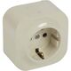 Priza 2P+E Legrand, aplicata, ivoar, cu protectie pentru copii, IP20, Forix