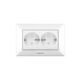 Priza 2P+E cu protectie pentru copii Panasonic, dubla, incastrat, alb, Arkedia