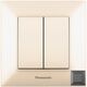Intrerupator dublu Panasonic, incastrat, fumuriu, IP20, Arkedia Slim, P-SA.2.DG