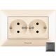 Priza 2P+E Panasonic, dubla, incastrata, fumuriu, Arkedia Slim