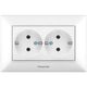 Priza 2P+E Panasonic, dubla, incastrata, alb, Arkedia Slim