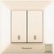 Intrerupator dublu Panasonic, cap scara, incastrat, bronz, IP20, Arkedia Slim, P-SA.2SC.BR