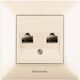 Priza RJ45 UTP, cat.5e dubla, incastrata, bej, Panasonic, Arkedia Slim