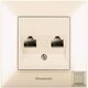 Priza RJ45 UTP, cat.5e dubla, incastrata, bronz, Panasonic, Arkedia Slim