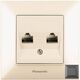 Priza RJ45 UTP, cat.5e dubla, incastrata, fumuriu, Panasonic, Arkedia Slim
