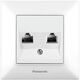 Priza RJ45 UTP, cat.5e dubla, incastrata, alb, Panasonic, Arkedia Slim