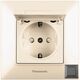 Priza 2P+E Panasonic, cu capac opac, incastrata, fumuriu, Arkedia Slim