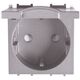 Priza modulara 2P+E Panasonic, antracit, cu capac opac, 2M, 16A, Thea Optima, P-TOS.CAP.AN
