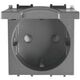 Priza modulara 2P+E Panasonic, fumuriu, cu capac opac, 2M, 16A, Thea Optima, P-TOS.CAP.DG