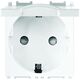 Priza modulara 2P+E Panasonic, alb metalic, cu capac opac, 2M, 16A, Thea Optima, P-TOS.CAP.MW