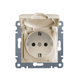 Mecanism priza 2P+E Hager, cu capac opac, incastrat, crem, Lumina2