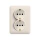 Priza 2P+E Hager, protectie pentru copii, dubla, incastrat, crem, Lumina2