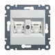 Mecanism priza RJ45 UTP cat.5e dubla, incastrat, alb, Lumina2, Hager