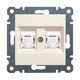 Mecanism priza RJ45 UTP cat.6e dubla, incastrat, crem, Lumina2, Hager