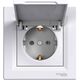 Priza 2P+E Schneider, cu capac opac, incastrata, alb, IP44, Asfora