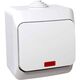 Intrerupator Schneider, cu LED, aplicat, alb, IP44, Cedar Plus, WDE000514