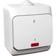 Intrerupator bipolar Schneider, cu LED, aplicat, alb, IP44, Cedar Plus, WDE000521