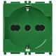 Priza modulara 2P+E Vimar, verde, 2M, 16A, Plana, antibacterian, 14210.AB.V