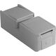 Priza 2P+E TEM, cu capac opac si intrerupator cap scara, aplicata, verticala, alb mat, IP44, Fontana, CF13PW
