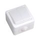 Intrerupator dublu XBS, aplicat, alb, IP55, Alfa-line, FKV-105