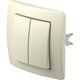 Intrerupator dublu TEM, incastrat, fildes, IP20, Ekonomik, SE50IW