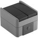 Intrerupator dublu TEM, cap scara, aplicat, gri mat, IP44, Fontana, SF63GY