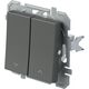 Mecanism intrerupator dublu TEM, pentru jaluzele, incastrat, antracit, Logiq, SQ52ATNT09XO