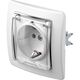 Priza 2P+E TEM, cu capac transparent, incastrata, alb, IP44, Ekonomik, VE11CT